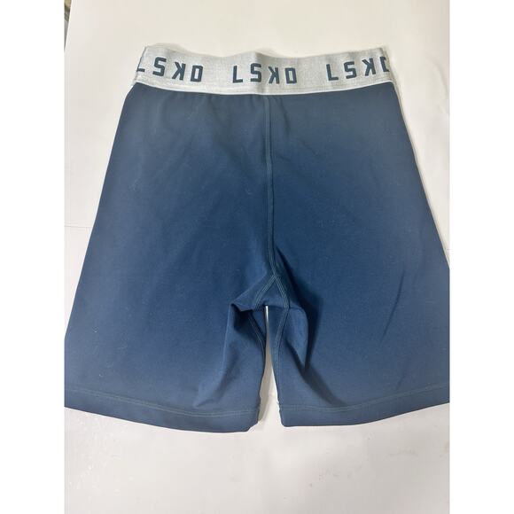 LSKD Mid Tight Short Women Size Xs Dark Green Embossed Logo Excellent Mint Cond - Picture 2 of 6